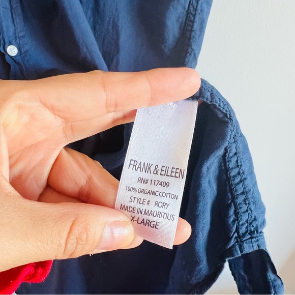 Frank & Eileen Rory Woven Long Dress in Navy Blue 100% Organic Cotton Size XL - Picture 6 of 10